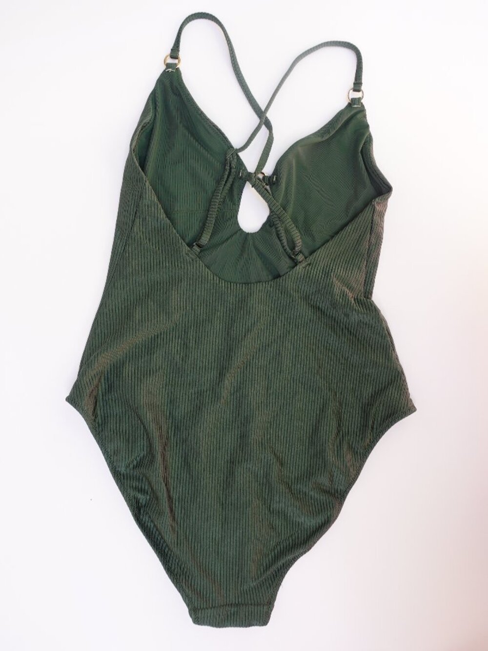 Women's Aerie Shine Rib Full Coverage One Piece Swimsuit NWT Deep V neck summer - Picture 5 of 9
